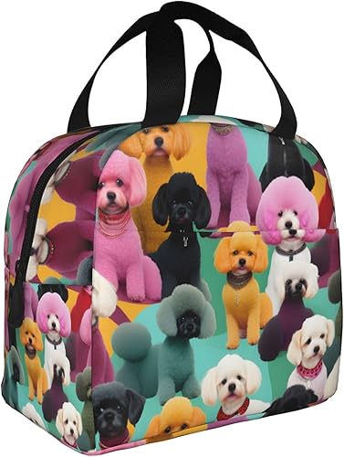 Miniatura 7 de Lonchera de trabajo, caniches y perros, bolsa de almuerzo de viaje para mujeres y hombres, contenedor de almuerzo aislado reutilizable de gran