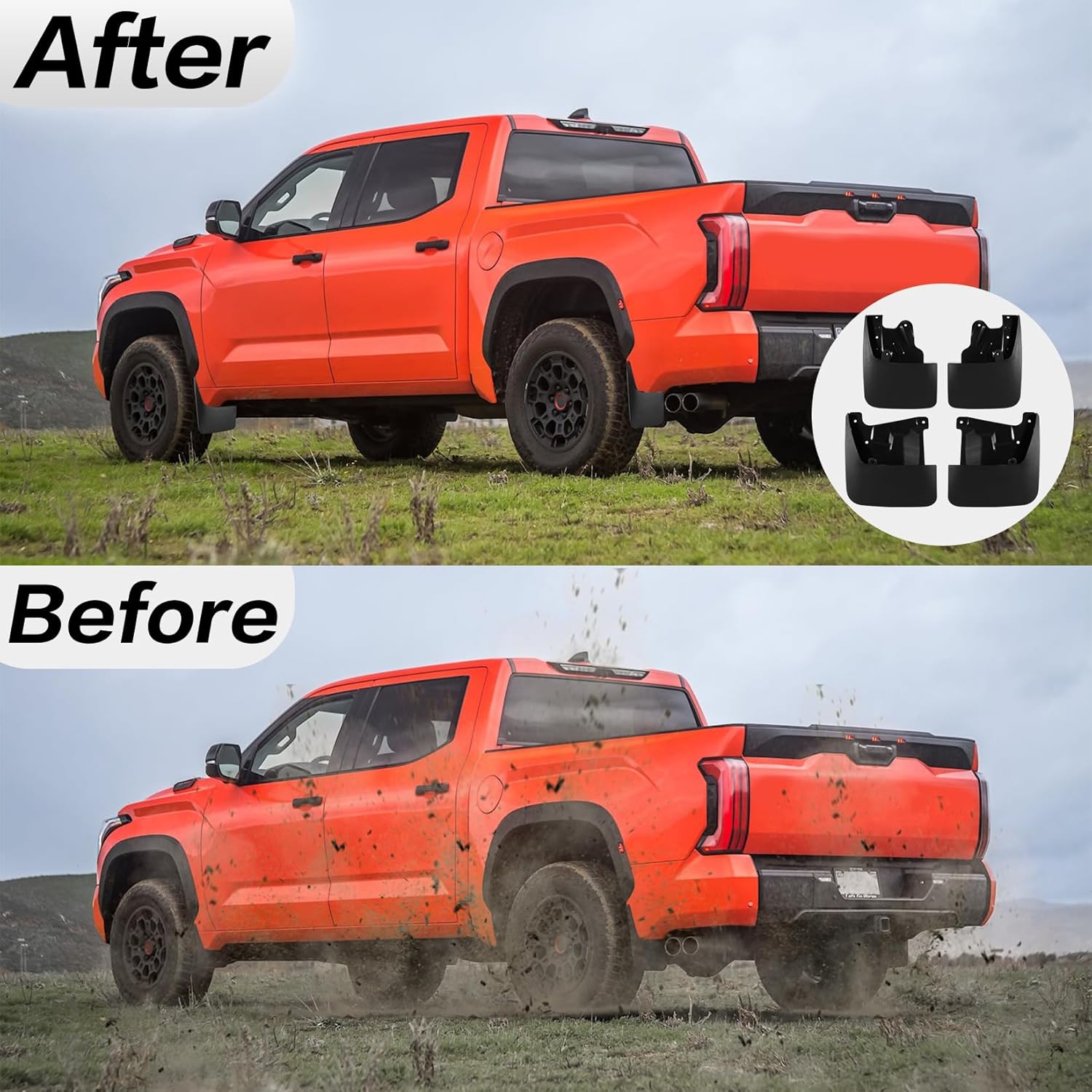 PSLER Fit for 2022 2023 2024 2025 Tundra Set of 4PCS Mud Flaps Kit Splash Guards Mudguards Mudflaps with Hardware Kits Accessory Front and Rear
