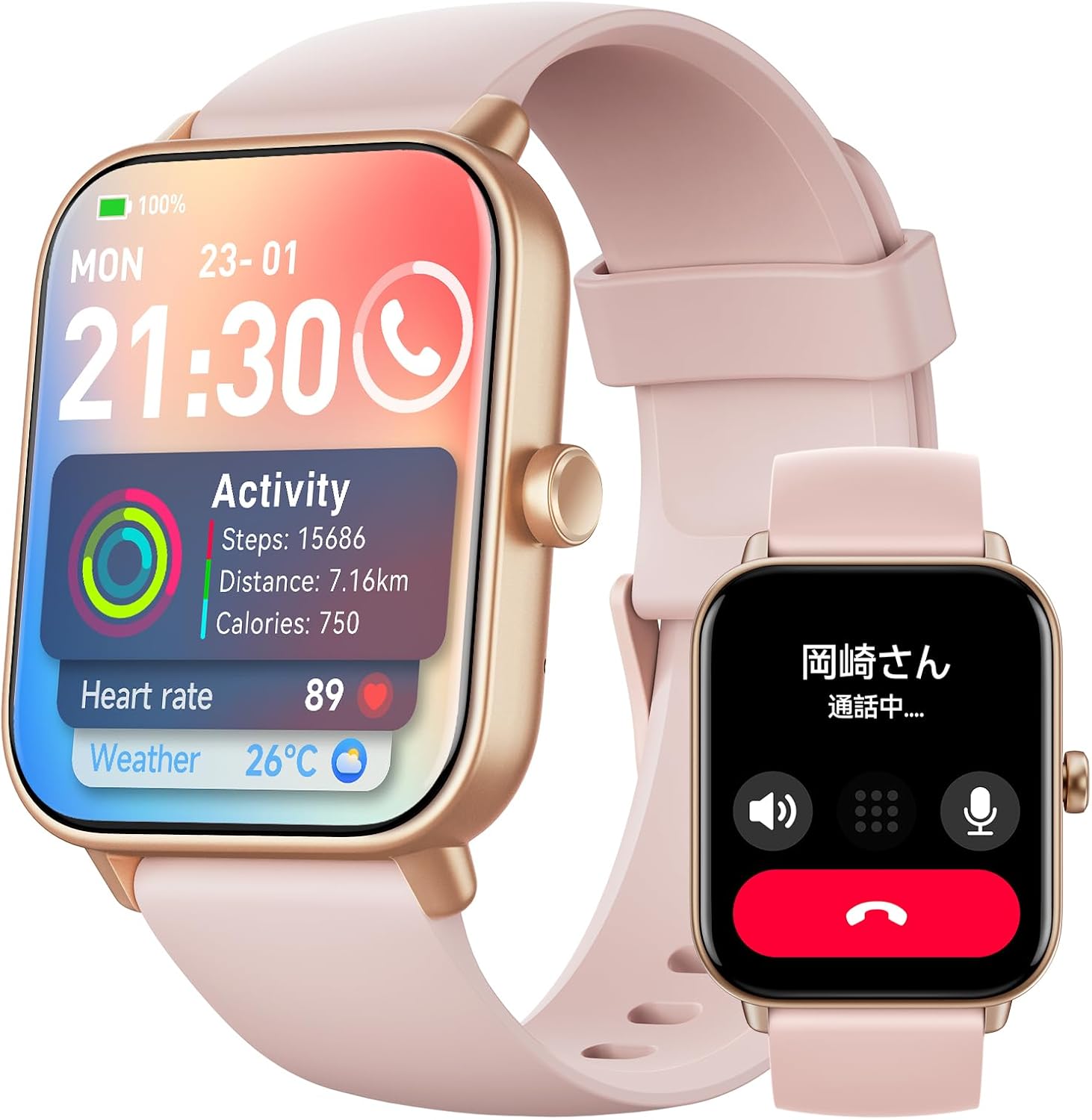 Smart Watches for Women,1.8″ HD Display Compatible iPhone/Android (Answer/Make Calls),120+ Sport Modes Fitness Tracker with Heart Rate/Sleep/Sp02 Monitor,200+Watch Face IP68 Waterproof Watch