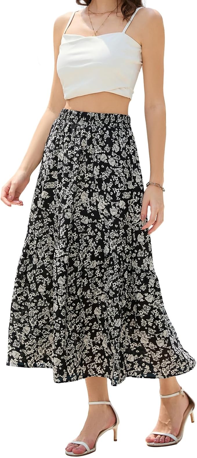 Maxi Skirts for Women with Pockets Long Midi Length Casual Skirt for Holiday