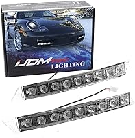 Vista 1 de iJDMTOY Kit de luces diurnas LED Euro Xenon blanco de 9 LED, compatible con Audi A6 2005-2008, también ajuste universal para muchos otros autos