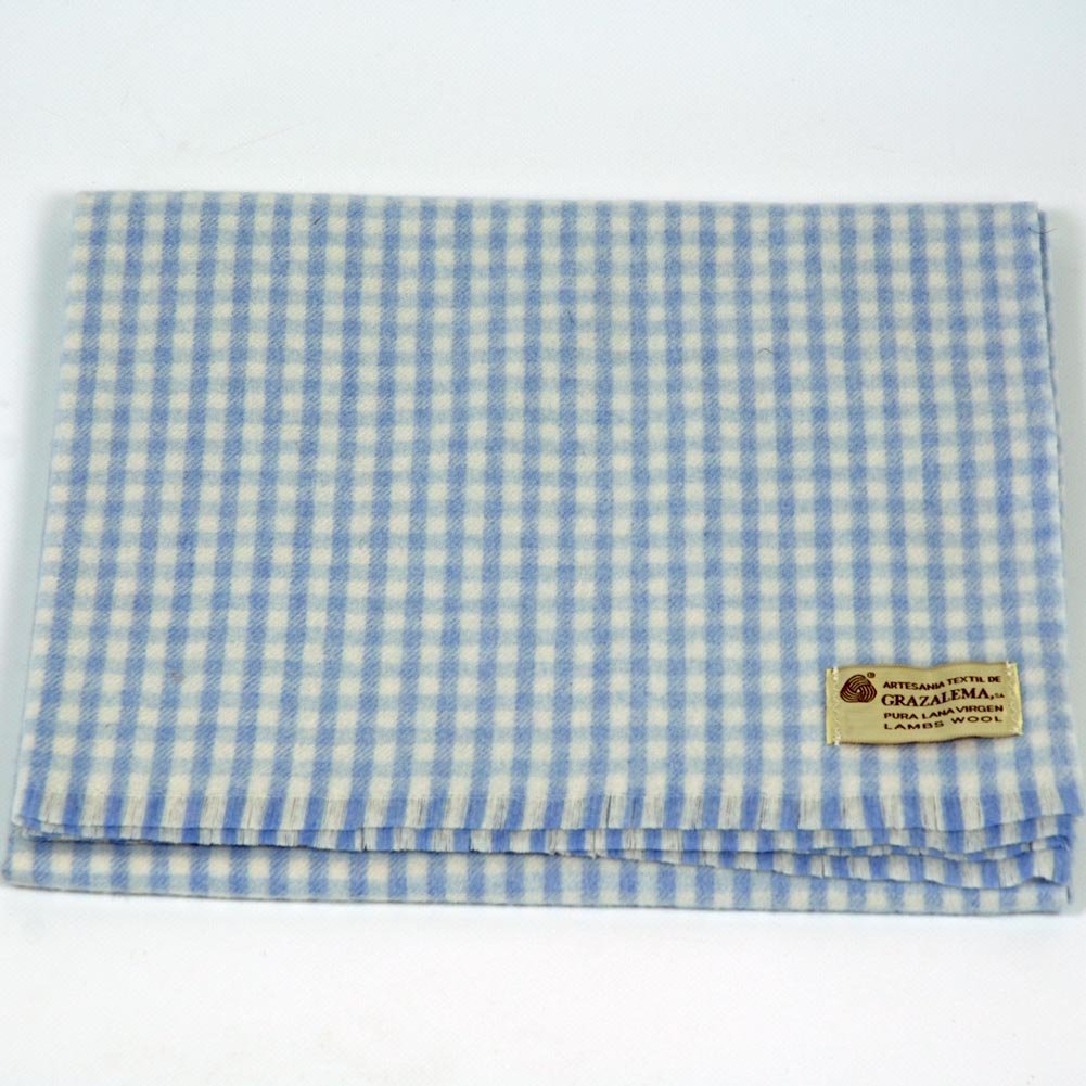 Mantas de GRAZALEMA ® Soft Wool Throw Blanket"Blue" for Baby Cot & Crib | 100% Merino Wool | 125 x 75 cm - Made in Grazalema, Spain