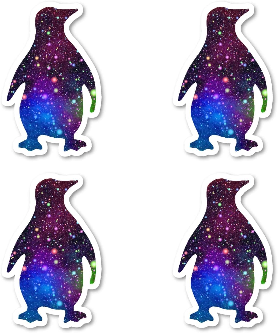 Penguin Sticker Bright Galaxy Stickers (4 Pack) - Laptop Stickers - 2.5 Inches Vinyl Decal - Laptop, Phone, Tablet Vinyl Decal Sticker S81870-P-4