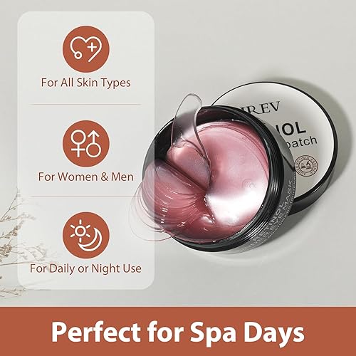 Miniatura 8 de Parches debajo de los ojos para ojos hinchados ojeras  30 pares de almohadillas de gel de ojos de colágeno de retinol, reducen las arrugas, bolsas