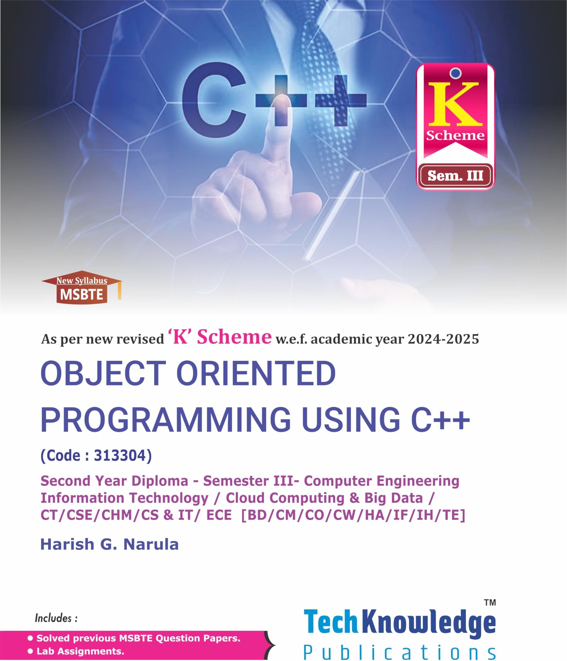 Object Oriented Programming using C++ - K Scheme Sem 3 Cloud Computing & Big Data Engineering Maharashtra State Board of Technical Education (MSBTE) Textbook Binding
