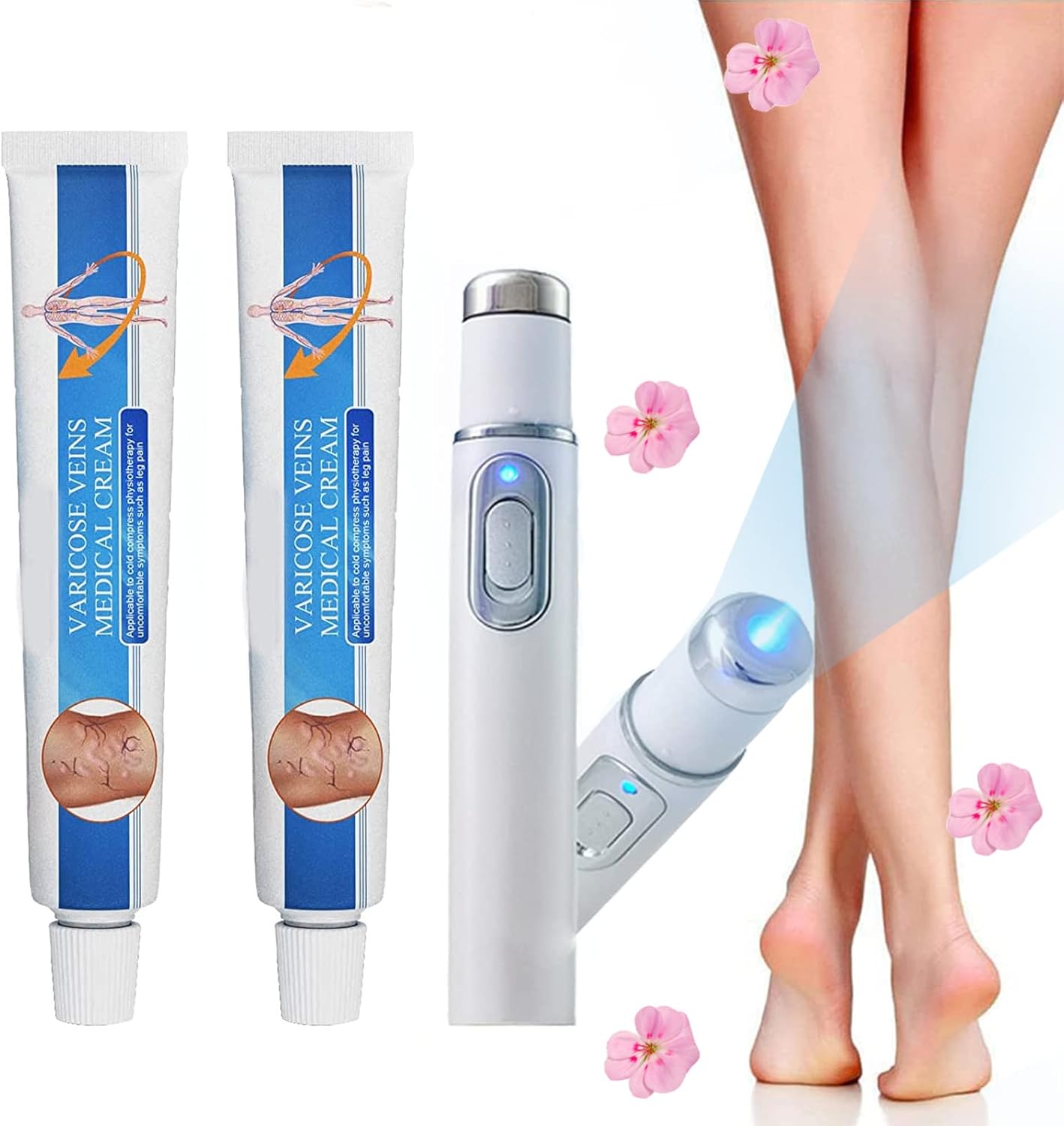 Veinshealth Varicose Veins Blue Light Therapy Set, Varicose