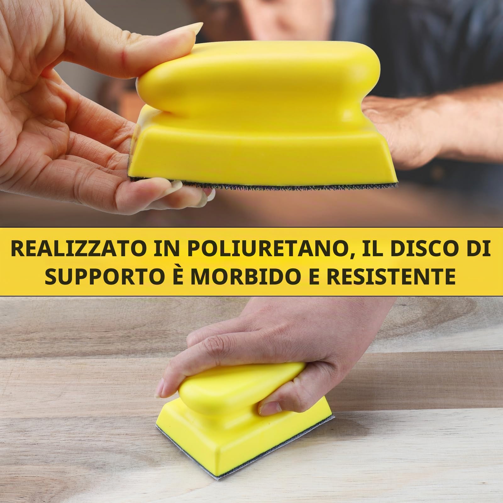 Set di Blocco Levigatura Manuale da 9 pezzi con profilo sagomato e piastra di supporto concava e convessa per la lavorazione del legno, il restauro di mobili, la verniciatura di auto e l'artigianato.