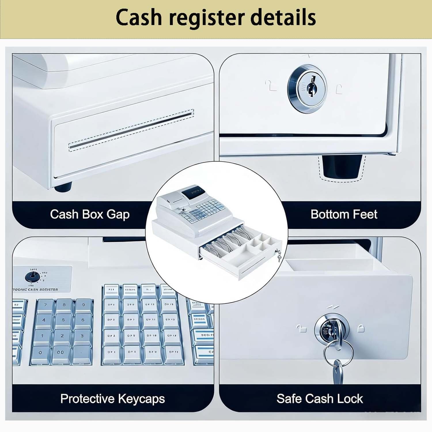 Caja Registradora, Punto De Venta para Comercio Minorista. Sis-Tema Tpv, Caja Registradora Electrónica, Permite Crear Y Modificar Datos De Productos Y Generar Diversos Informes(White)