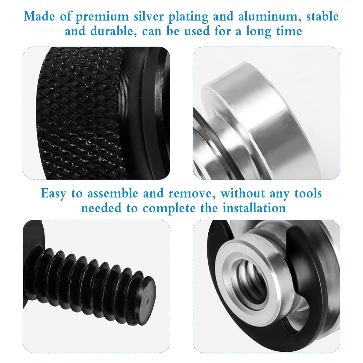 2PCS Motorcycle Seat Bolt Screw Kit for Harley Davidson – CNC Aluminum Rear Fender Seat Mount Knob Nut Set – Black Anodized Thumb Screw Compatible with Sportster Dyna Softail Touring