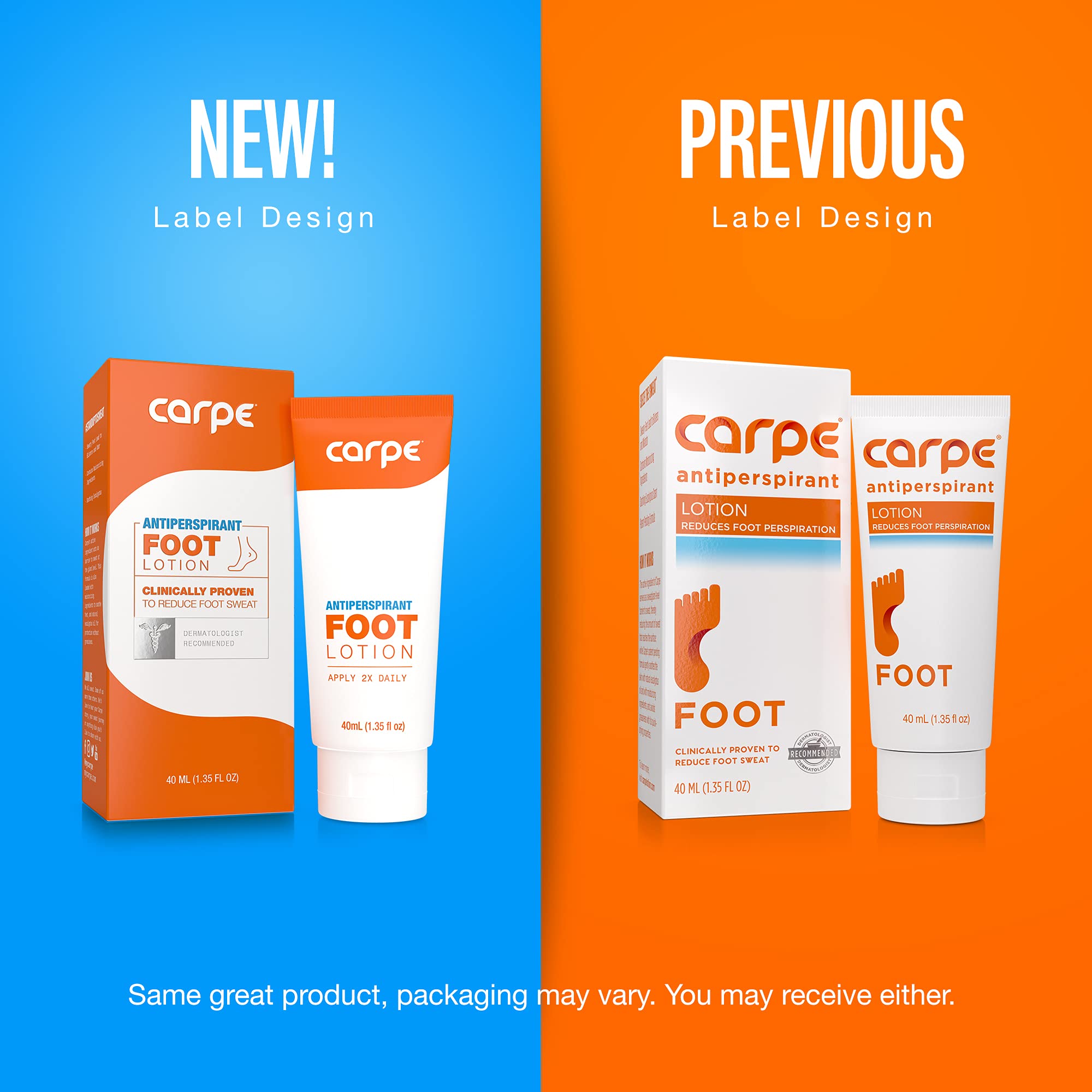 Carpe Sweat Absorbing Foot Lotion 3 Tubes WITH FREE APPLICATOR, A dermatologist-recommended solution to stop sweaty, smelly feet, Helps prevent blisters, Great for hyperhidrosis