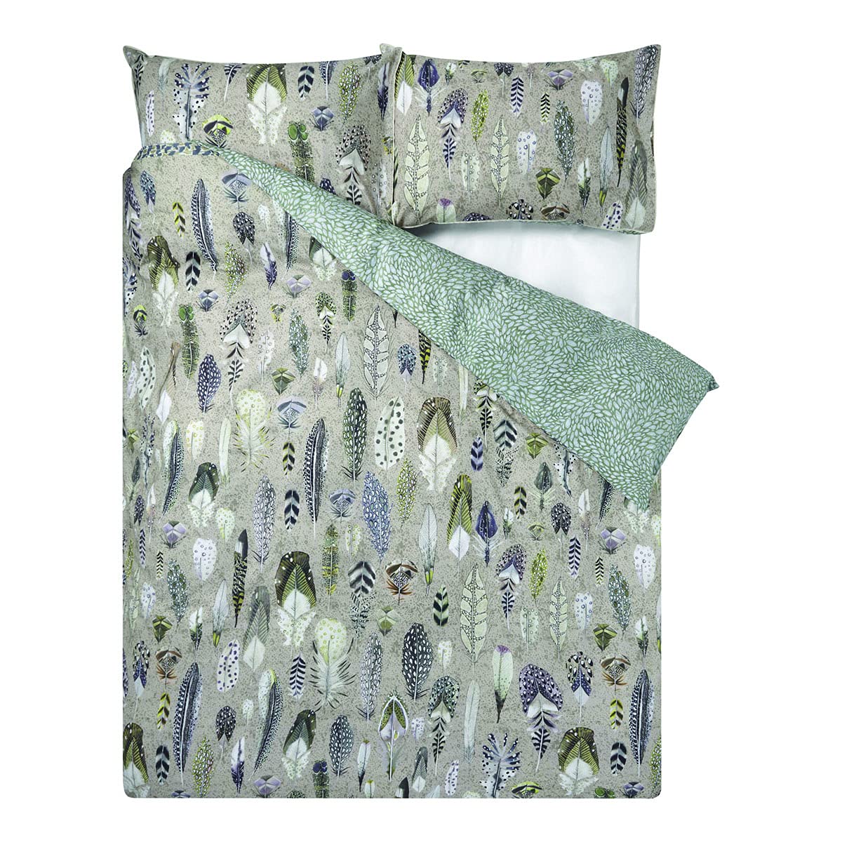 Housse de couette en percale de coton Quill natural pour lit deux places