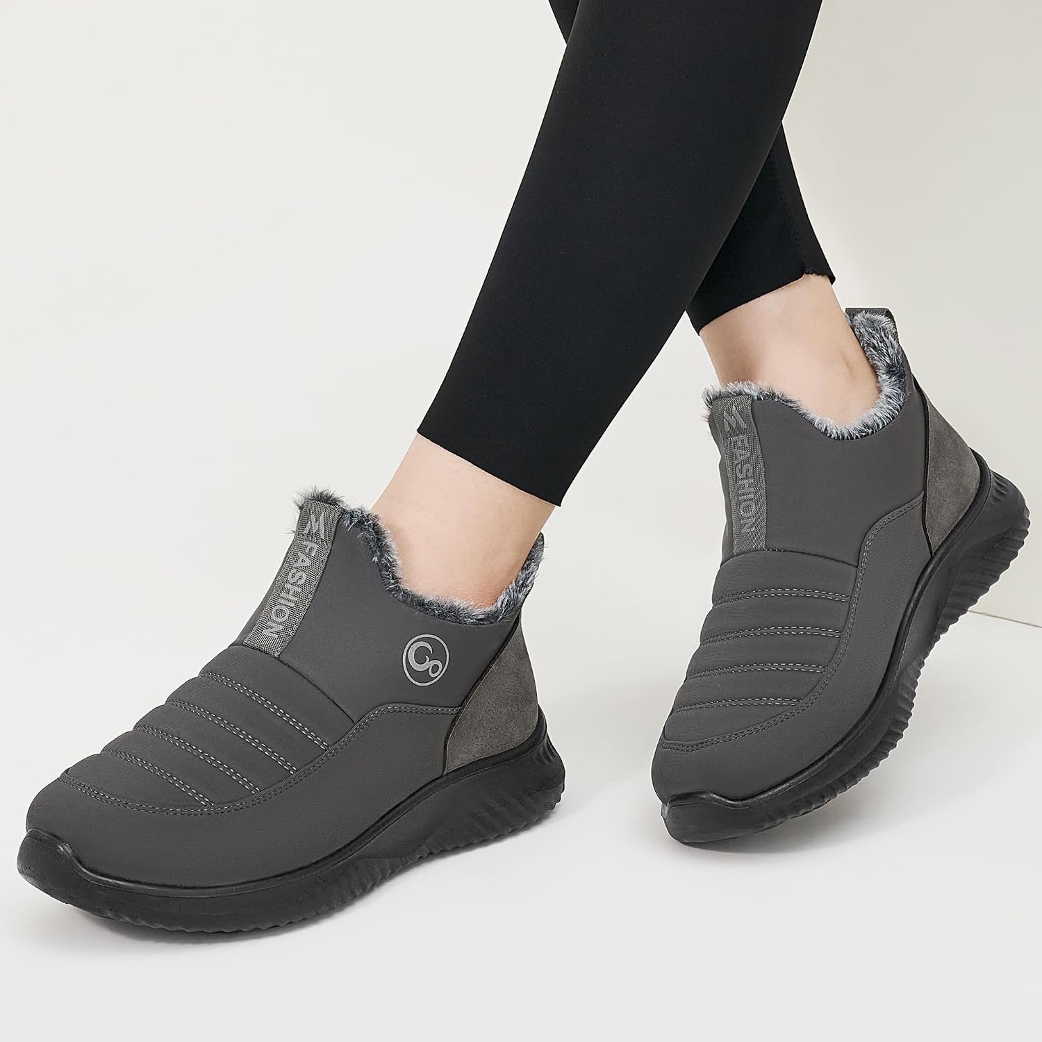 Womens Snow Boots Winter: Warm Fur Lined Ankle Booties Waterproof Non Slip Snow Shoes for Outdoor Walking