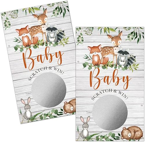 Haizct Paquete de 50 tarjetas de rascar para baby shower, baby shower, actividad e idea de baby shower (Oh, Baby)-GK100