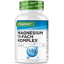 Complesso di magnesio – 240 capsule – A base di 11 composti di alta qualità – 408 mg di magnesio elementare per dose giornaliera – Altamente dosato – Vegano