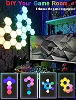 Vista 5 de LYDIYAMI Luces hexagonales inteligentes, luz LED hexagonal para bricolaje con aplicación y control remoto, sincronización de música, paneles de luz