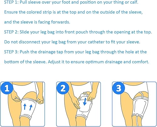 Miniatura 4 de ELERA 2 piezas de soporte para bolsas de orina, cómodas fundas de bolsa de pierna Foley Suministros para incontinencia urinaria (mediano)