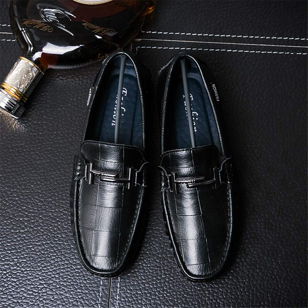Hombre Artesanal Mocasines Decorado Hebilla Transpirables Oficina Trabajo Zapatos Caminar,Negro 40 EU