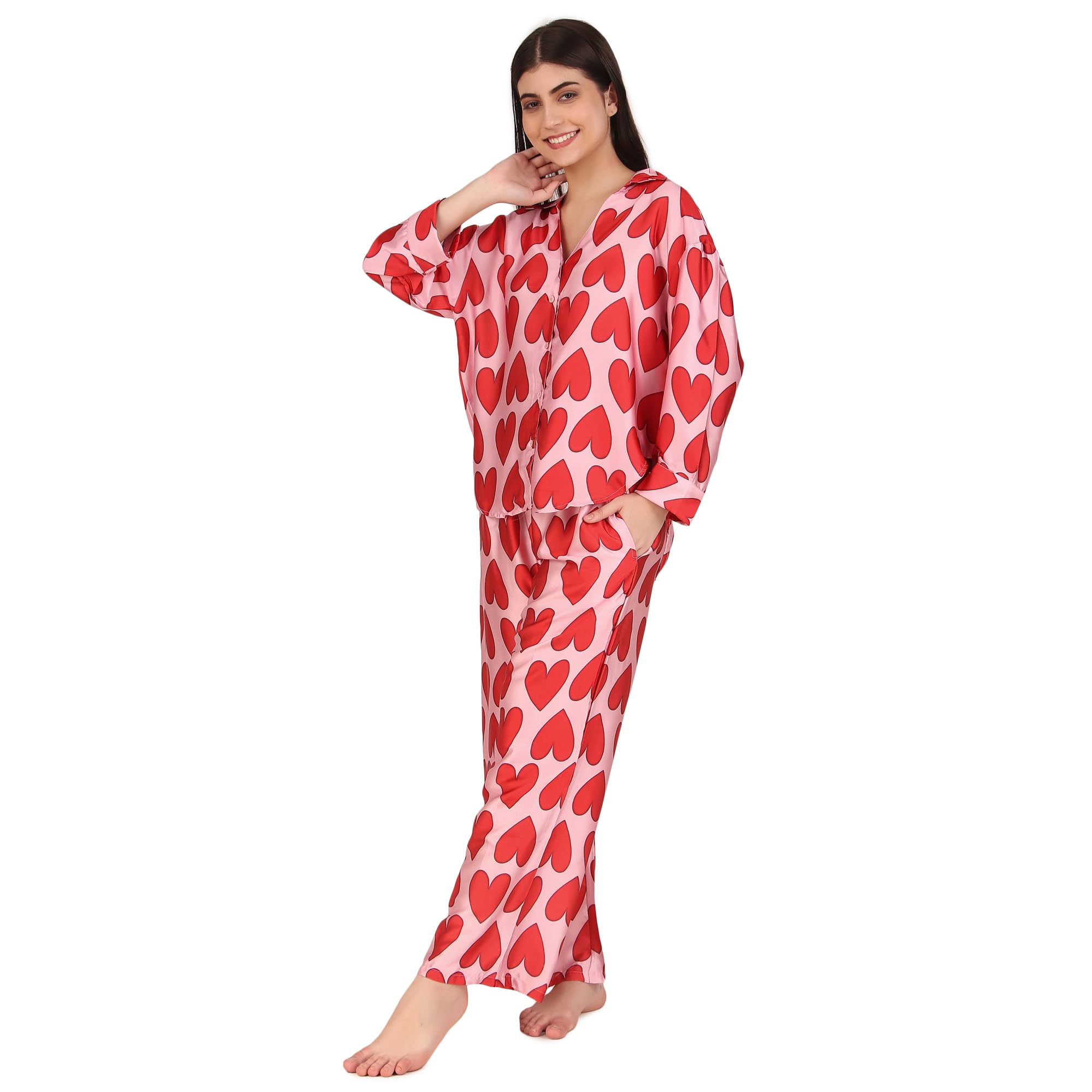 MashaWomen Oversized Pyjama Set/Night Suit Set