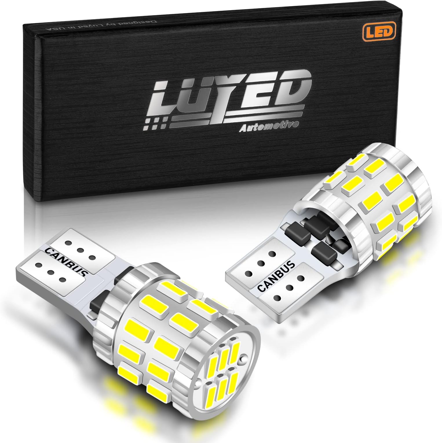 2 X 530 Lumens Extremely Bright 9-30v 3014 30-EX Chipsets Canbus W5W 194 168 2825 Led Bulbs,Xenon White(Newest heat dissipation design)