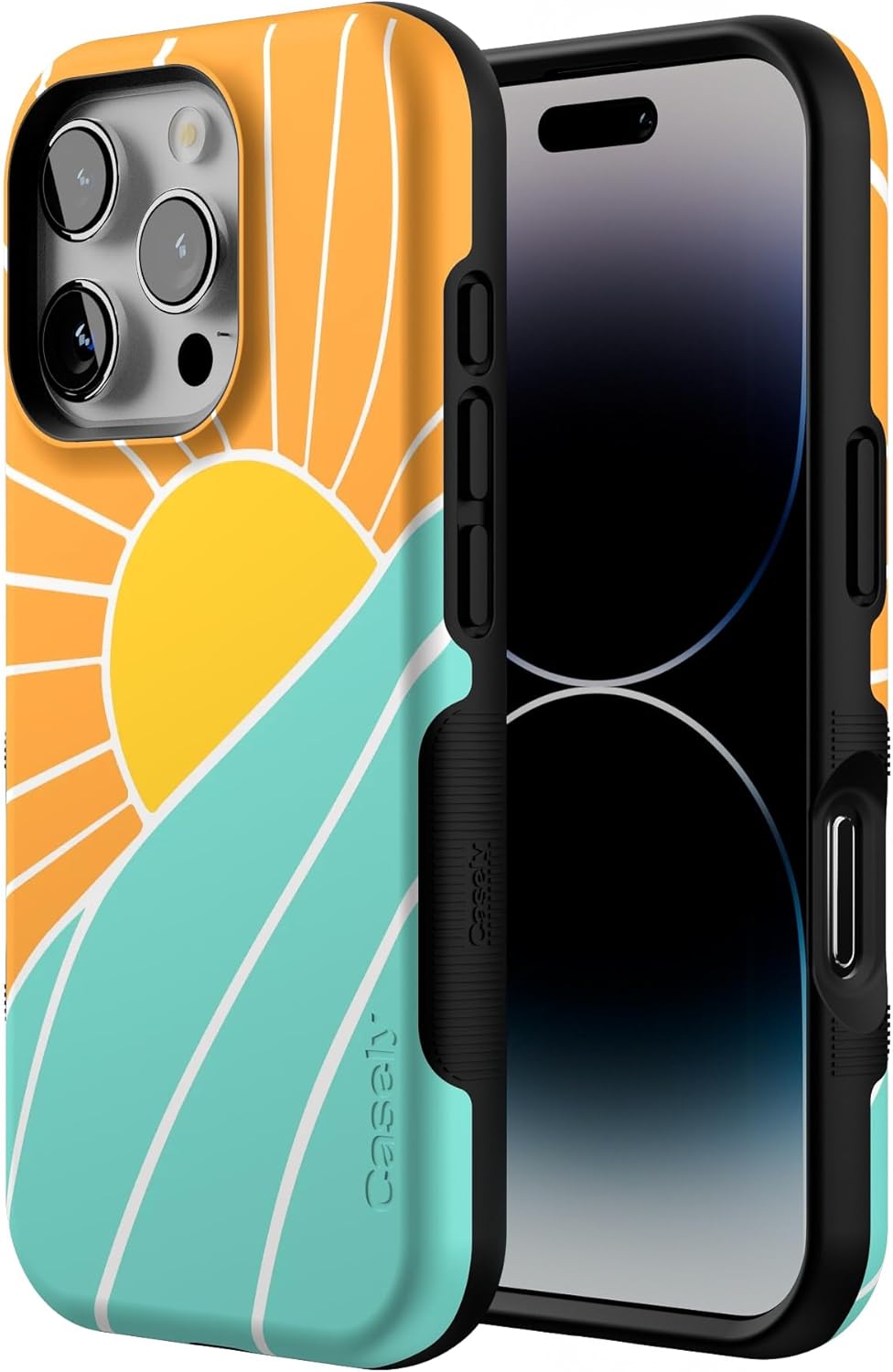 Casely iPhone 16 Pro Case | Waves & Rays | Sunshine | Bold Protective Design | Compatible with MagSafe - Image 2