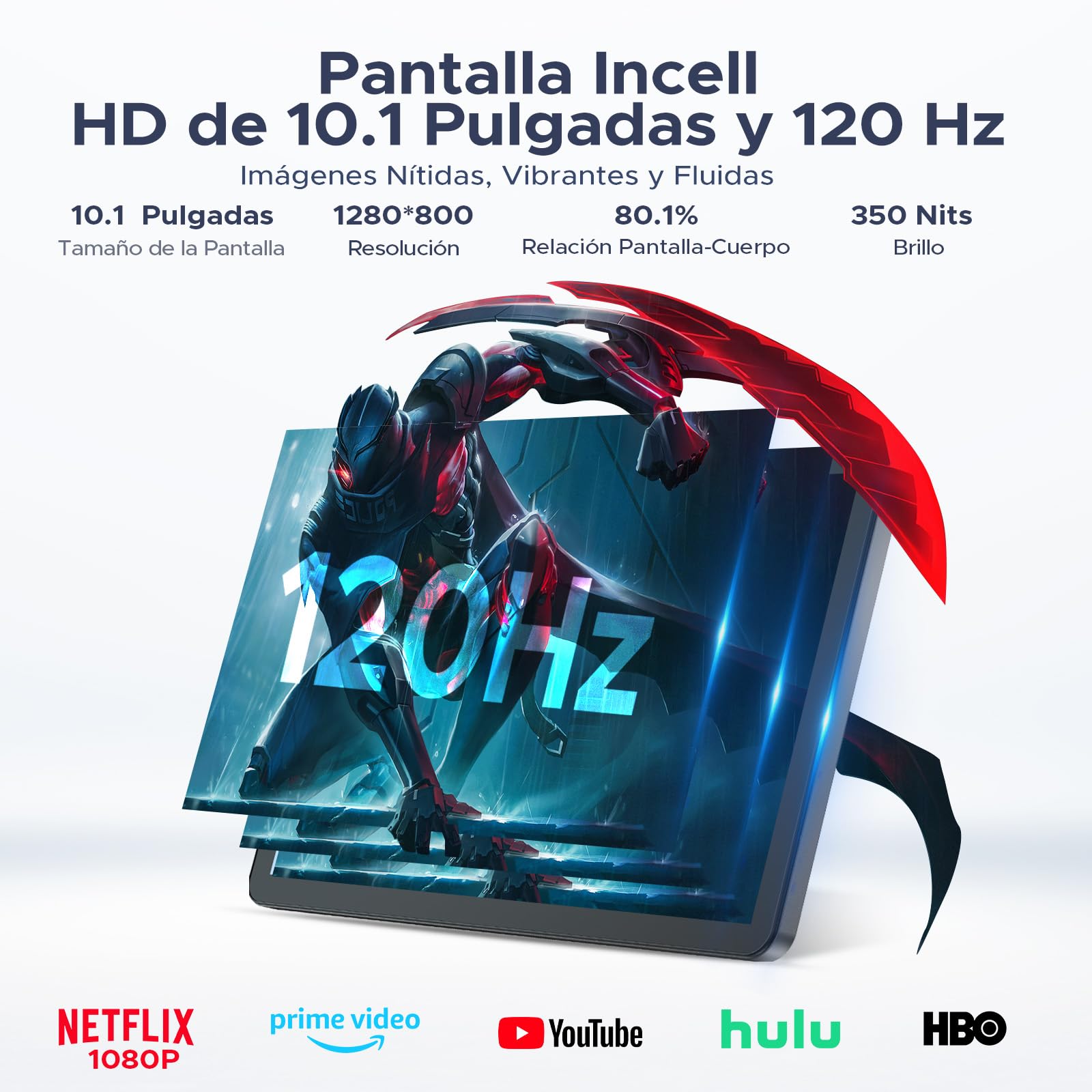 P10 Pro Tablet Android 16, Tablet 10 Pulgadas with Gemini AI, 48GB RAM+128GB ROM/2TB, Octa-Core T7250, 120Hz, 8800mAh, 13MP+5MP, Face ID, GPS, 5G WiFi, OTG, Tablet con Teclado y Lapiz, Negro