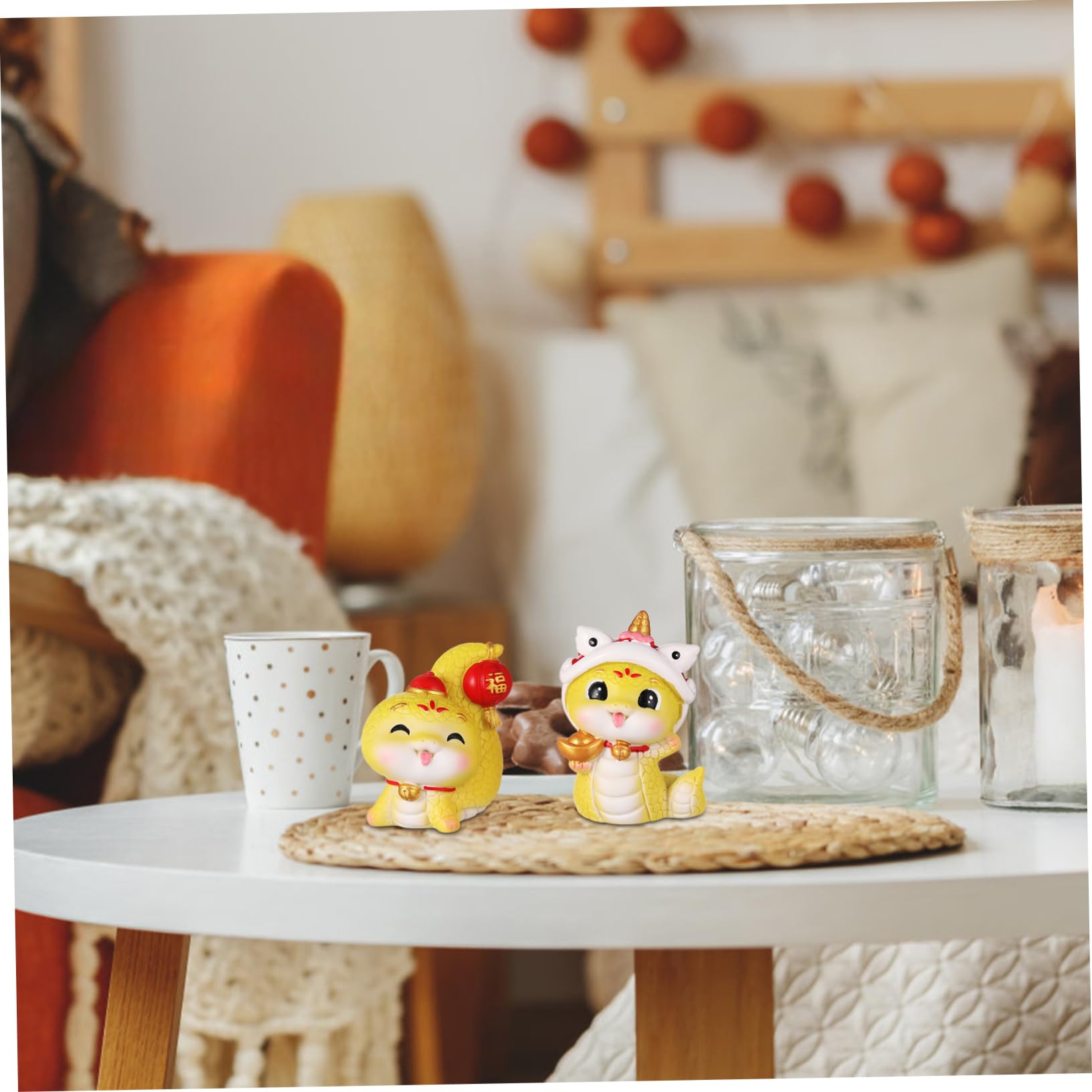 2 Set Decorazioni Anno Mascotte Statuette Animali Per Decorazioni Da Feste E Interni 2 Pezzi * 2