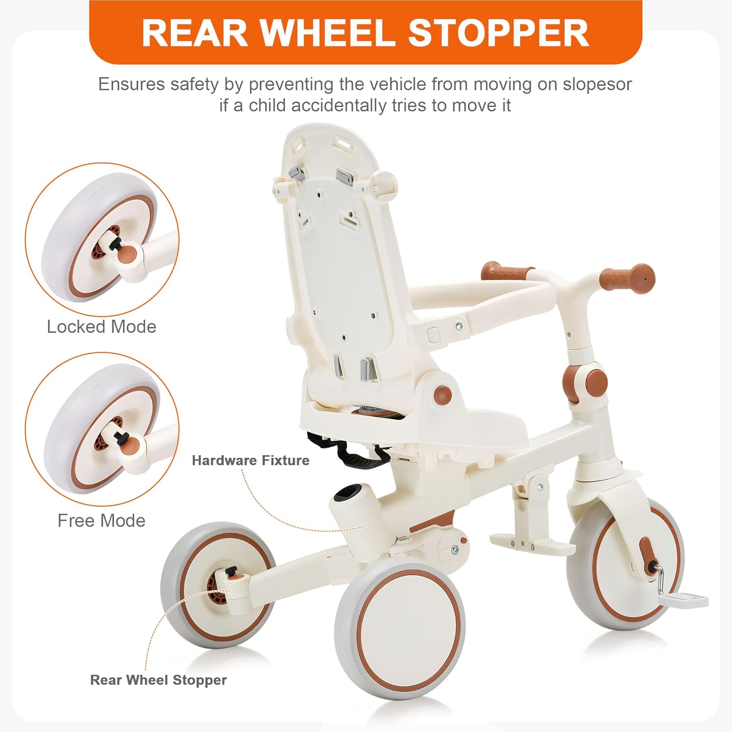 7-in-1 Toddler Tricycle with Parent Push Handle & Canopy, Fully Foldable & Adjustable Stroller, Balance and Pedal Bike for Kids 18 Months to 5 Years,Beige