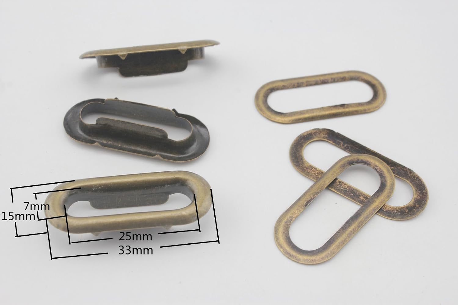 3dancraftit Iron Oval Eyelets Grommets and washers for Leather Purse Shoe Paper DIY Crafts Inner Width 1 Inch / 25mm Anti Brass G82