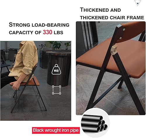 Miniatura 6 de 2 Pcs Sports Chairs for Adults, Upholstered Folding Office Chairs, Portable Lounge Chair Outdoor for Office, Kitchen(Gray,Large)