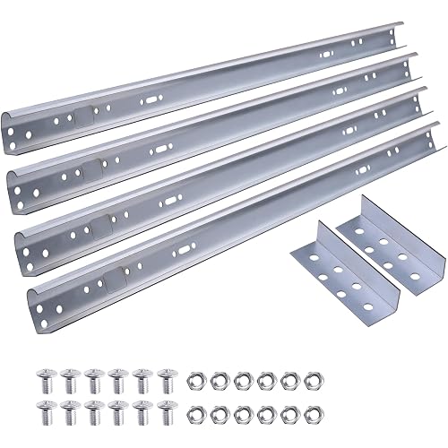 Heavy Duty 1 Pair Garage Door Vertical Track Kit with Connecting Plates and Screws, 7ft Galvanized Steel, 76" Length, Fits 2" Rollers, 4x38"
