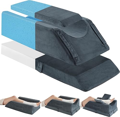 Miniatura 8 de JOYWOO Almohada de elevación de doble pierna, ideal para reemplazo posterior a la cadera, sueño de espalda, alivio de la hinchazón. Cómoda cuña de