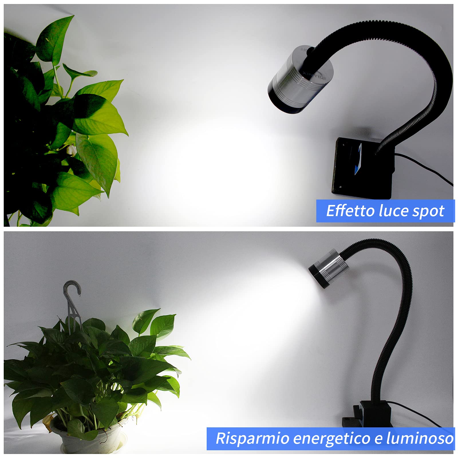 Lampada da lavoro a led magnetica a collo d'oca flessibile 900 lumen IP66 lampada a prova d'acqua per macchine utensili tornio fresatrice trapano illuminazione industriale