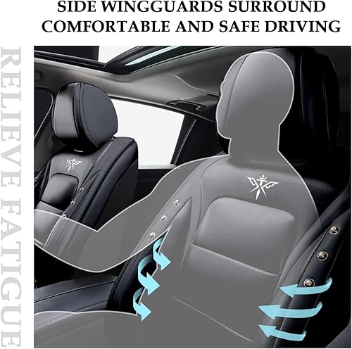 Miniatura 5 de PangDou - Fundas de asiento de 5 asientos para Land Rover Range Rover Evoque 2005-2023, juego completo de fundas de asiento de automóvil delanteras