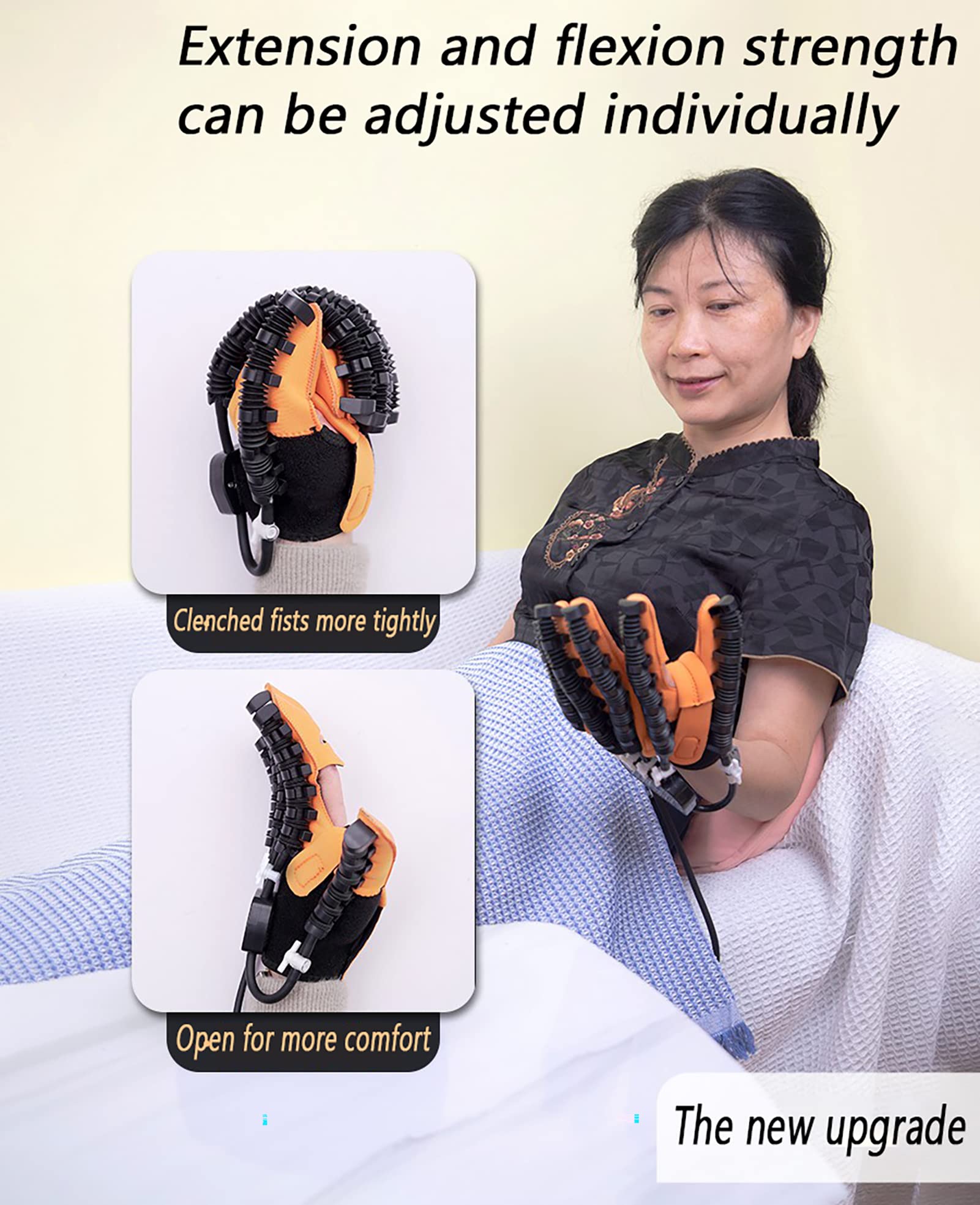 Guantes De Robot De Rehabilitación De Autoentrenamiento, Ejercicios De Dedos Y Guantes Auxiliares De Férula De órtesis De Rehabilitación, Minimizan La Espasticidad(Size:código S,Color:mano izquierda)