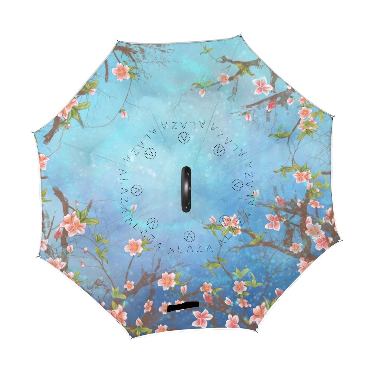 Mnsruu - Paraguas invertido de Doble Capa con diseño de Flores Rosas Elegantes, Paraguas Plegable Resistente al Viento, protección UV, para Uso en Coche, Lluvia al Aire Libre, con Mango en Forma de C