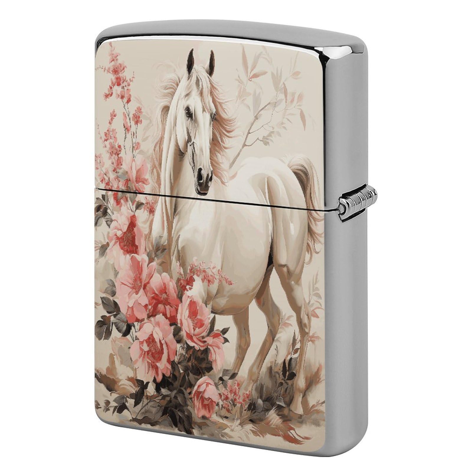 Btcowzrv Style Horse Image Metal Lighter Case Sleeve Cover Holder