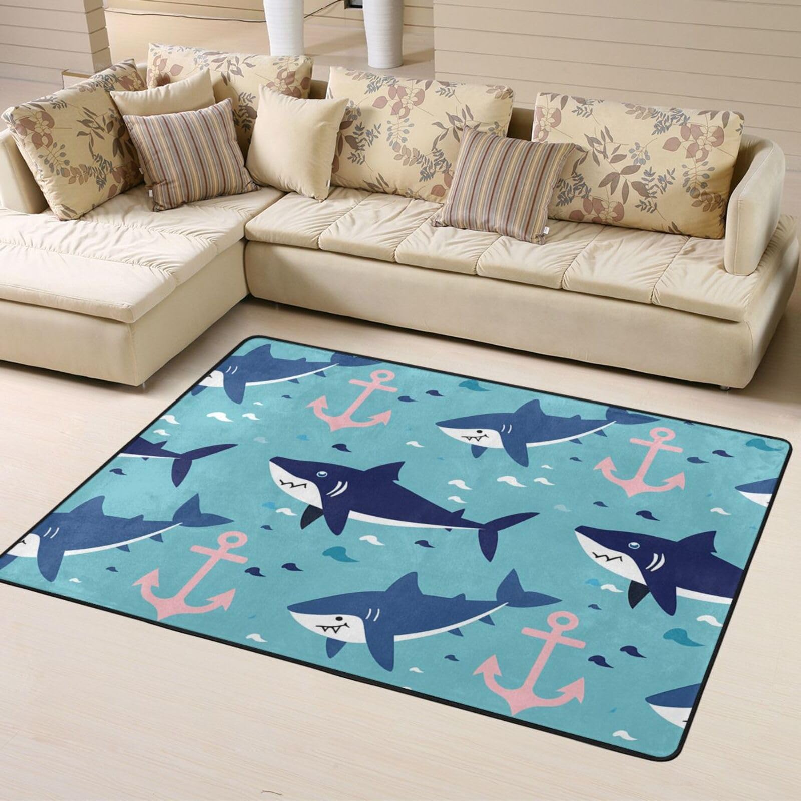 Tapis de salon doux et facile à aspirer Mexpekil 120 x 160 cm