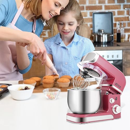 Miniatura 64 de Kitchen in the box Batidora de Pie, Batidora Eléctrica Pequeña de Alimentos de 3.2 Qt, Batidora de Cocina Ligera Portátil de 6 Velocidades para Uso