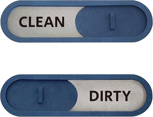 Miniatura 9 de GEEKBEAR Clean Dirty - Letrero deslizante para lavavajillas (gris) - Fabricado con madera MDF de alta calidad - Indicador deslizante de madera con