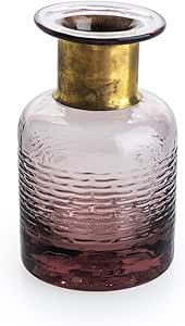 Jarrón Vidrio Decorativo Color Marrón Cristal – Florero Moderno Vintage para Hogar Oficina Sala Mesa Dimensiones Pequeñas Modelo Boticario 18 * 8 * 8cm.