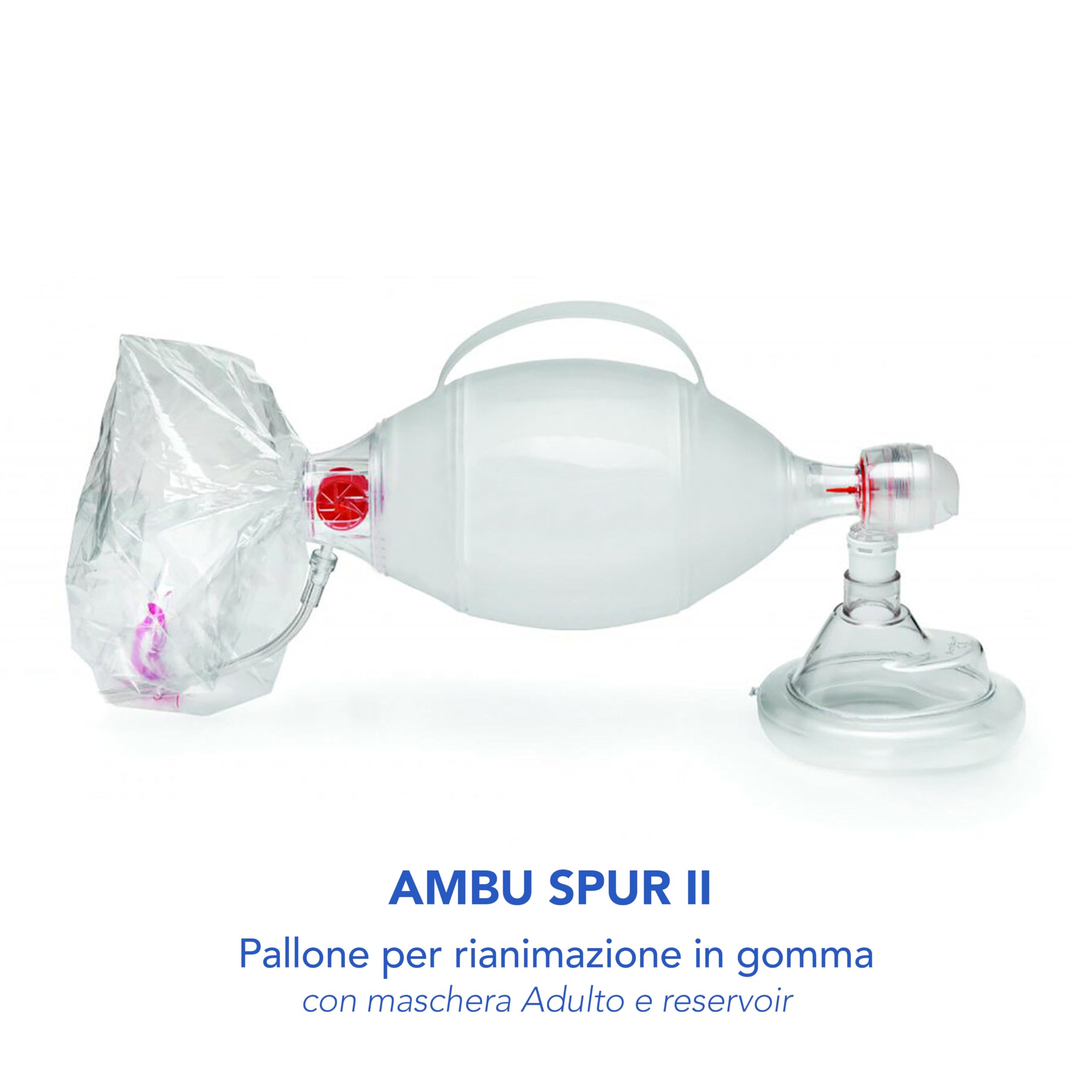AIESI® Kit di Primo Soccorso senza bombola di ossigeno con pallone ambu guedel ed accessori OXY SAVER, Made in Italy