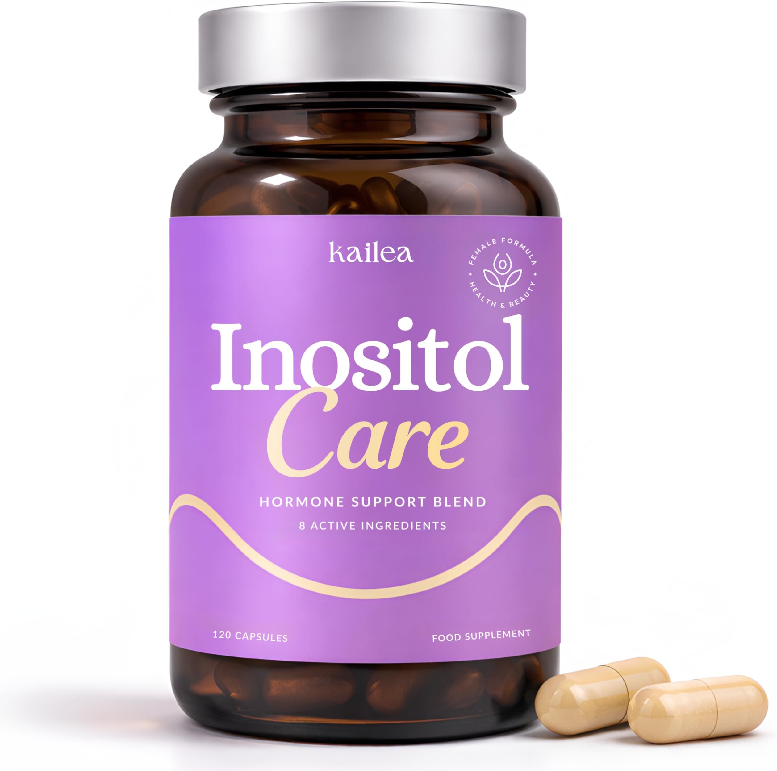 8-in-1 Inositol Complex for Women - Myo-Inositol, NAC, Maca Root, Folate & Chromium | Supports Hormone Balance & Healthy Metabolism | 120 Capsules
