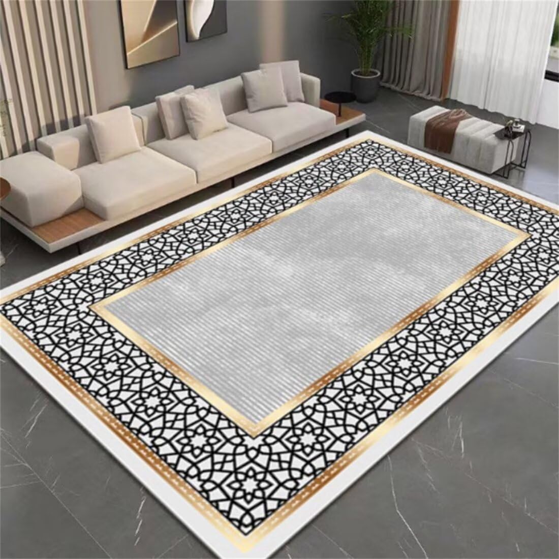 Tapis decoration salon antiderapant 80X160CM style et confort