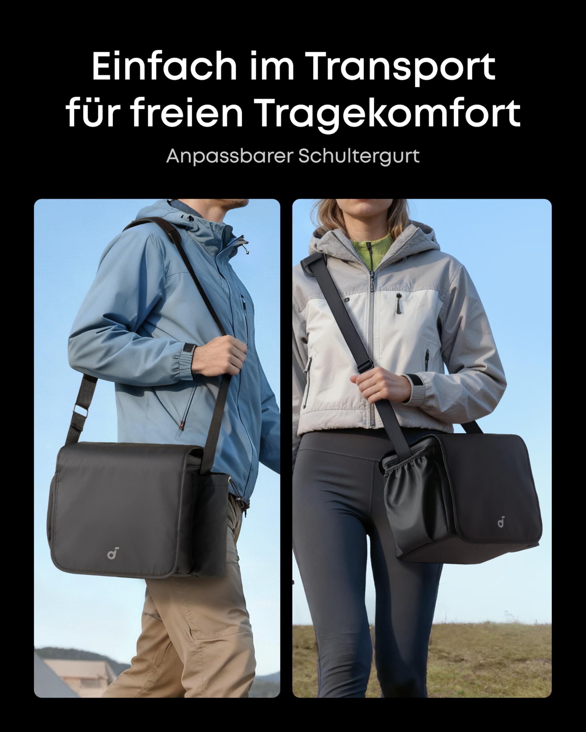 Nebula Transporttasche für P1 Projektor, kompakte und leichte Transporttasche mit anpassbarer Aufbewahrung, Schultergurt, resistenter und wasserfester Polyesterstoff
