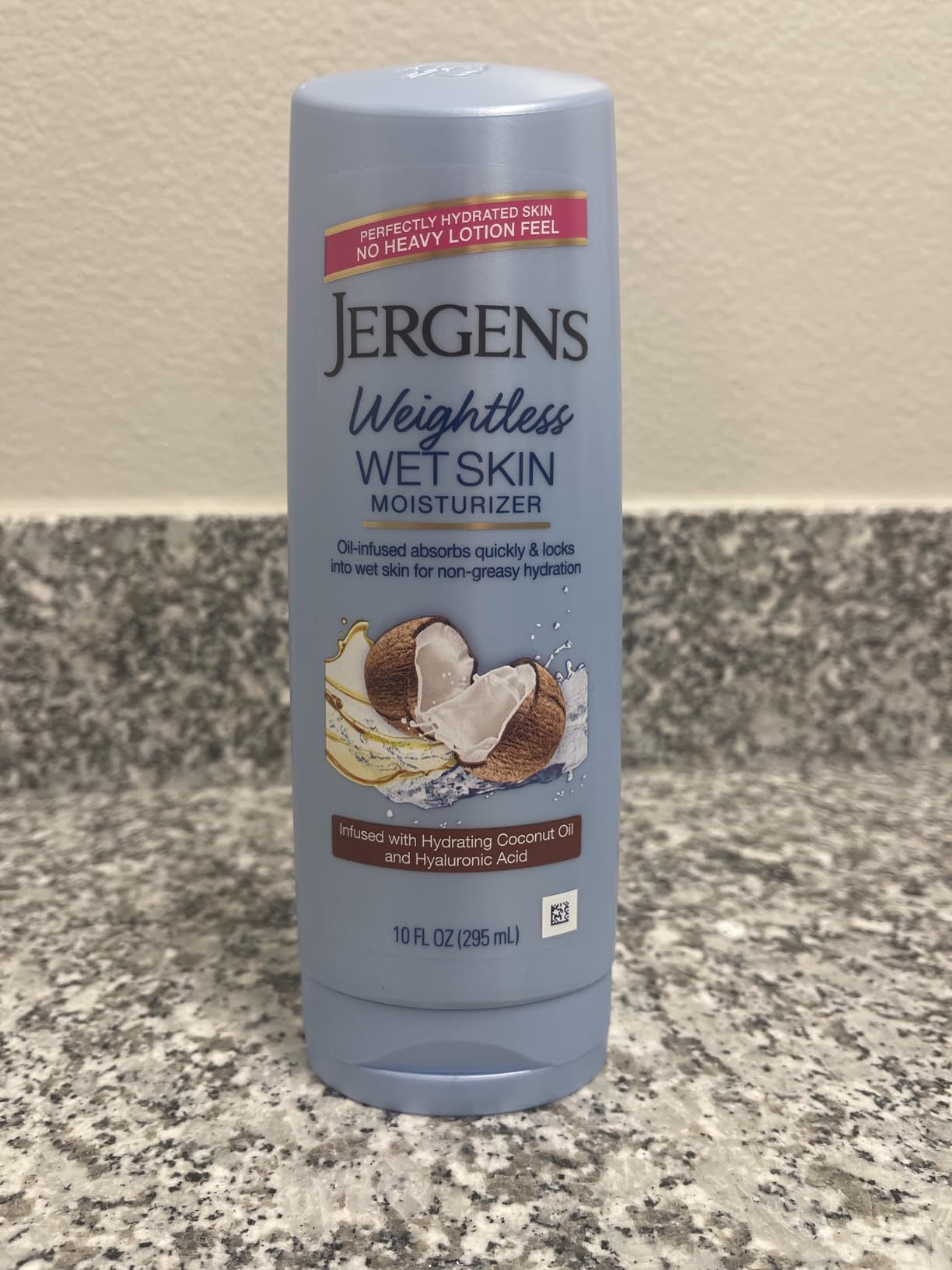 Jergens Wet Skin Body Moisturizer with Coconut Oil, In Shower Lotion for Dry Skin, Fast-Absorbing, Non-Sticky, Dermatologist Tested, 10 Oz, Pack of 3