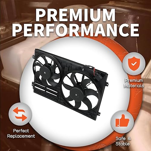 Miniatura 3 de labwork Reemplazo de la asamblea de ventilador de enfriamiento del radiador del motor VW3120100 para Jetta Passat Golf de poco ruido