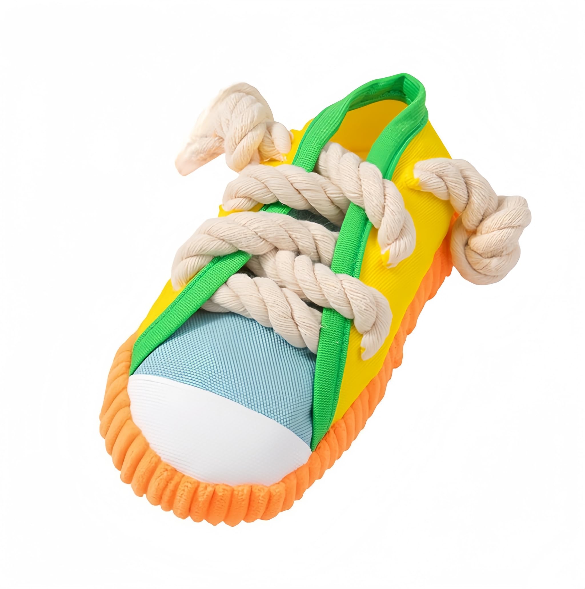 Speedy Panther Squeaky Shoe Dog Toy, Soft Chew Toy for Small Dogs & Puppies, Teeth Cleaning, Reduces Boredom, Yellow