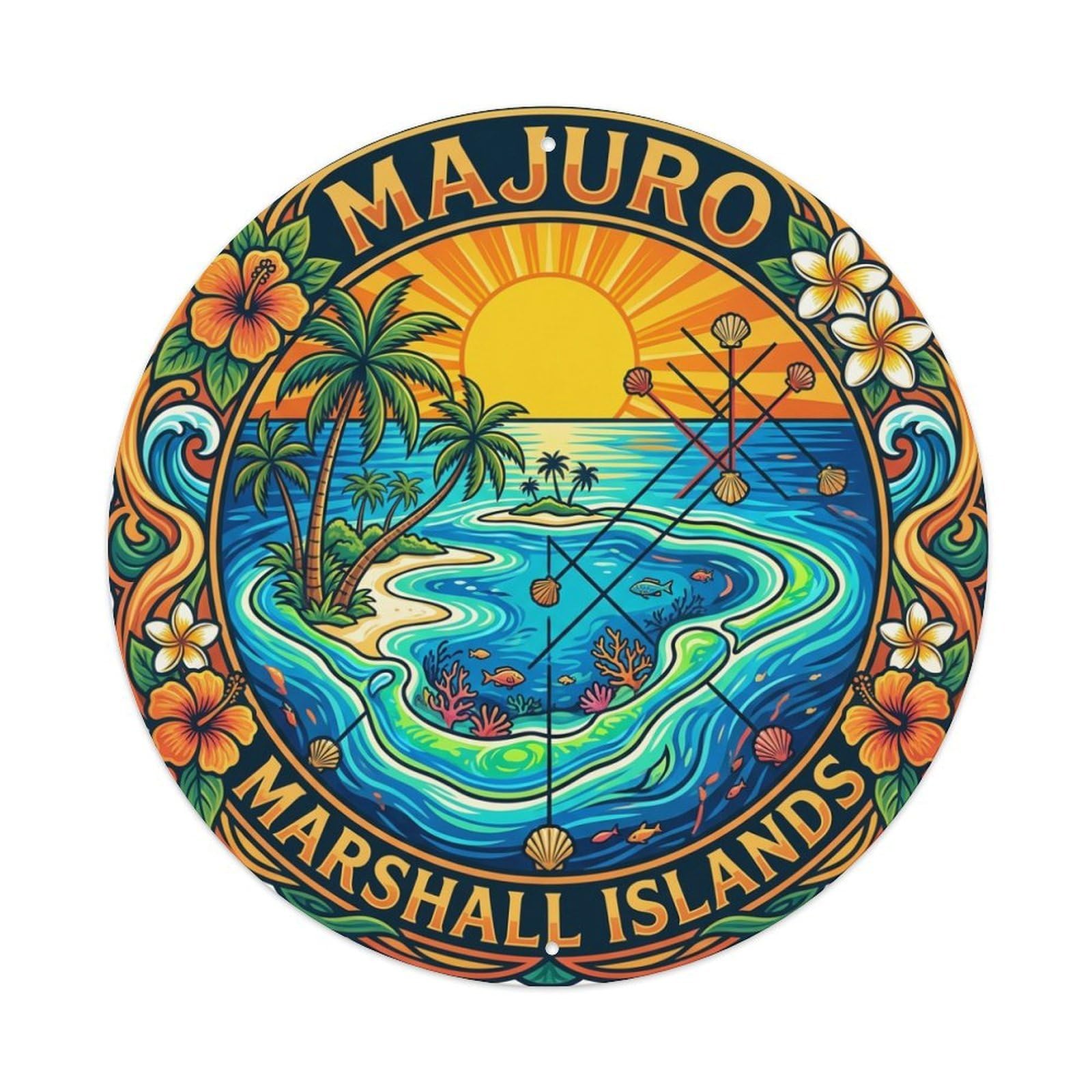 Retro Travel Marshall Islands Majuro Metal Tin Sign