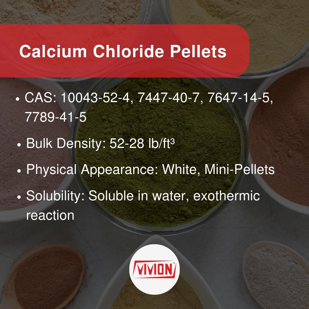 Calcium Chloride Pellets - 5 kg (11 lb) - Food Grade Anhydrous 94-97% - Rapid Moisture-Absorbing Salt Desiccant & Firming Agent Preservative- Cheesemaking & Brewing Ingredient