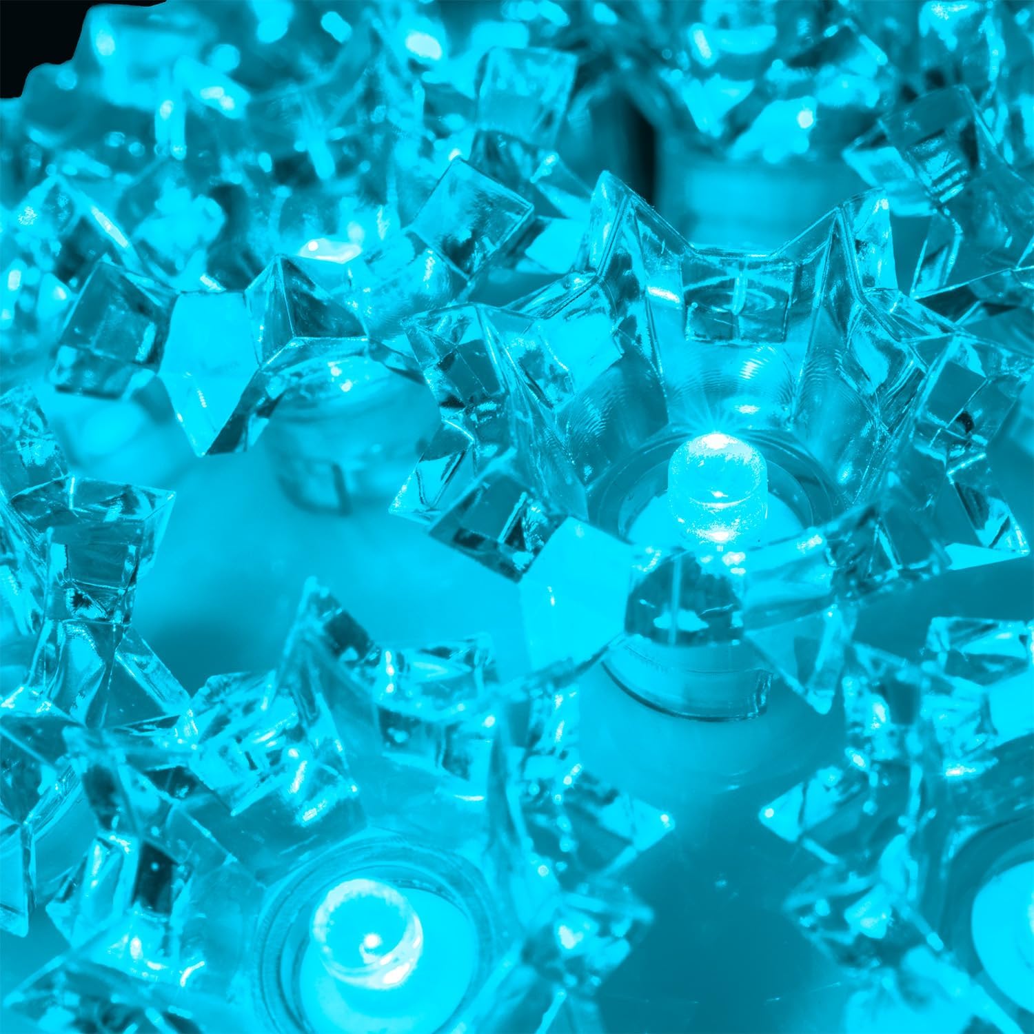 Novelty Lights LED 7.5in 100 Light Teal Starlight Sphere, Large Ball Light | Large Ornament, Commercial Grade Outdoor Holiday Decor, 5ft Hanging Cord with S Hook, 12ft Power Cord with Stackable Plug